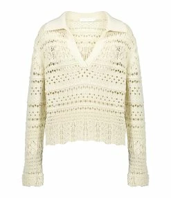 JONATHAN SIMKHAI Pull Polo Roxana Coton Crème