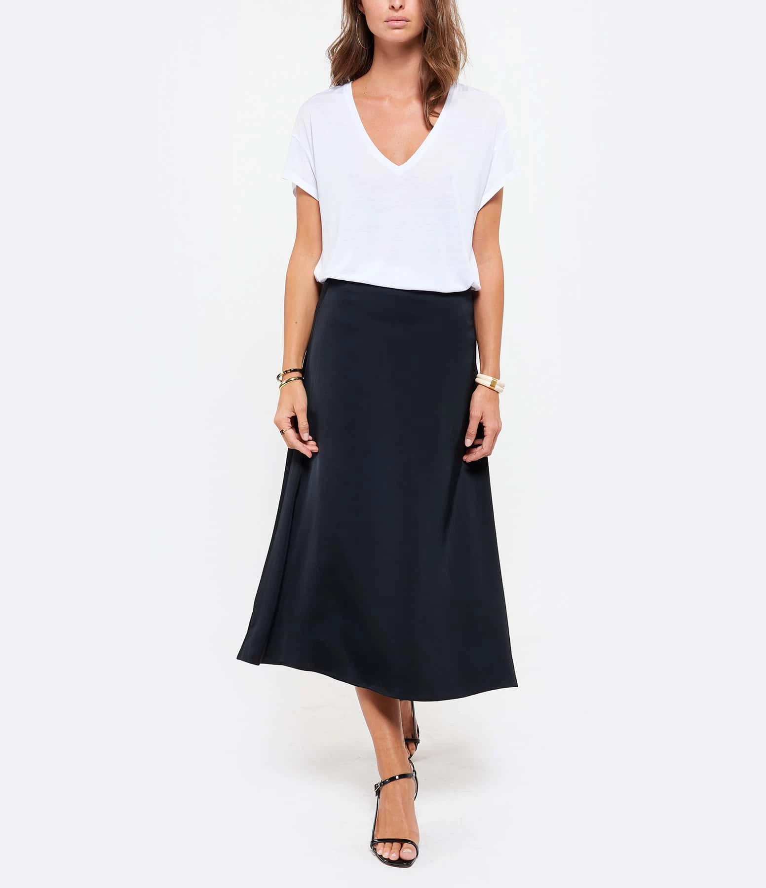 JEANNE VOULAND Tee-shirt Bacha Col V Lyocell Blanc – Image 6