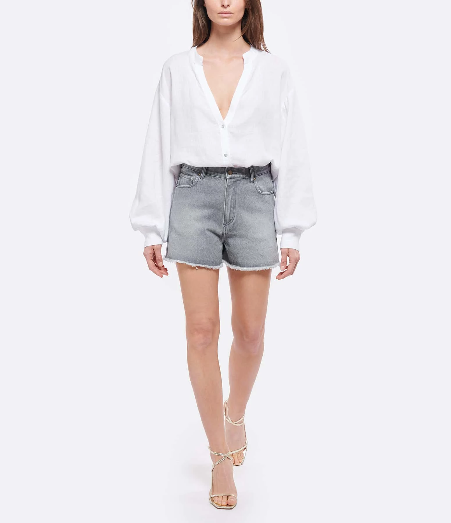 JEANNE VOULAND Short Heda Denim Gris Stone – Image 3