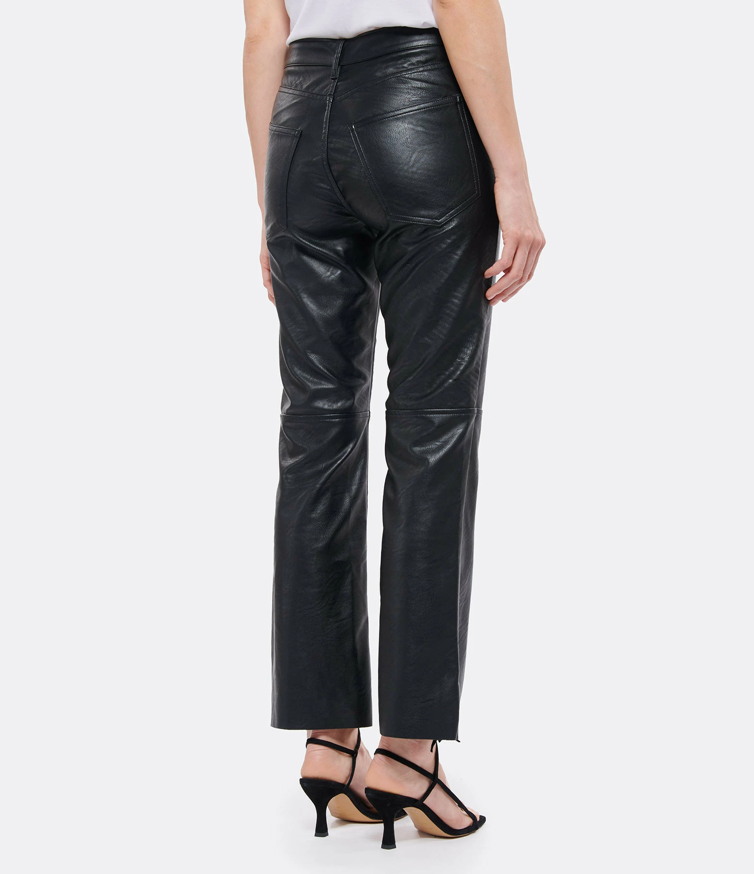 JEANNE VOULAND Pantalon Gabryel Cropped Flare Similicuir Noir – Image 5