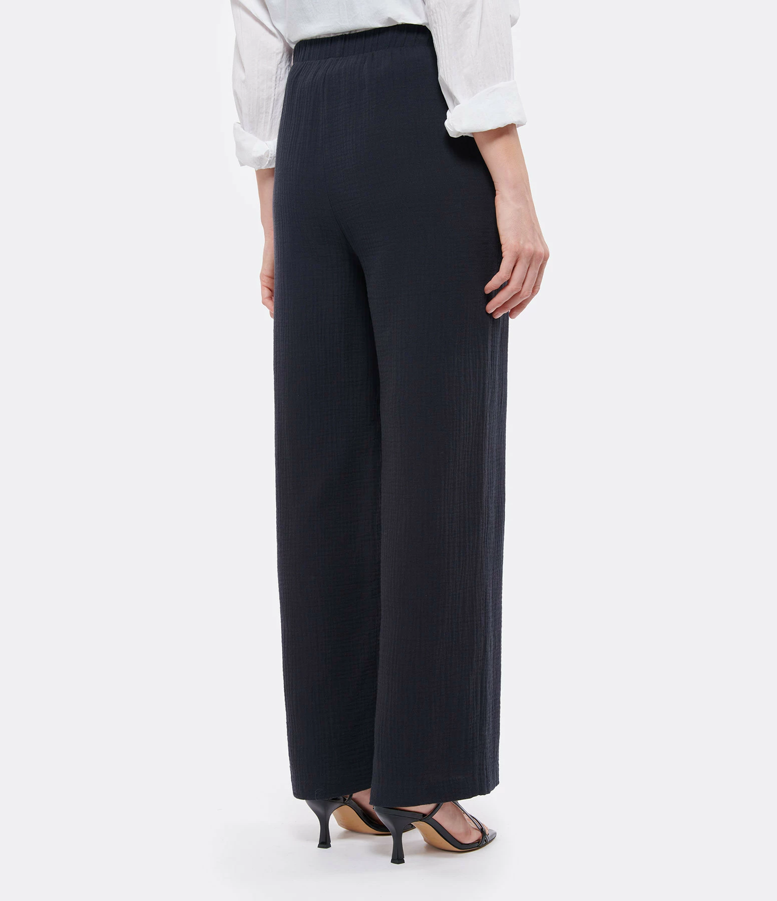JEANNE VOULAND Pantalon Hory Gaze De Coton Noir – Image 5
