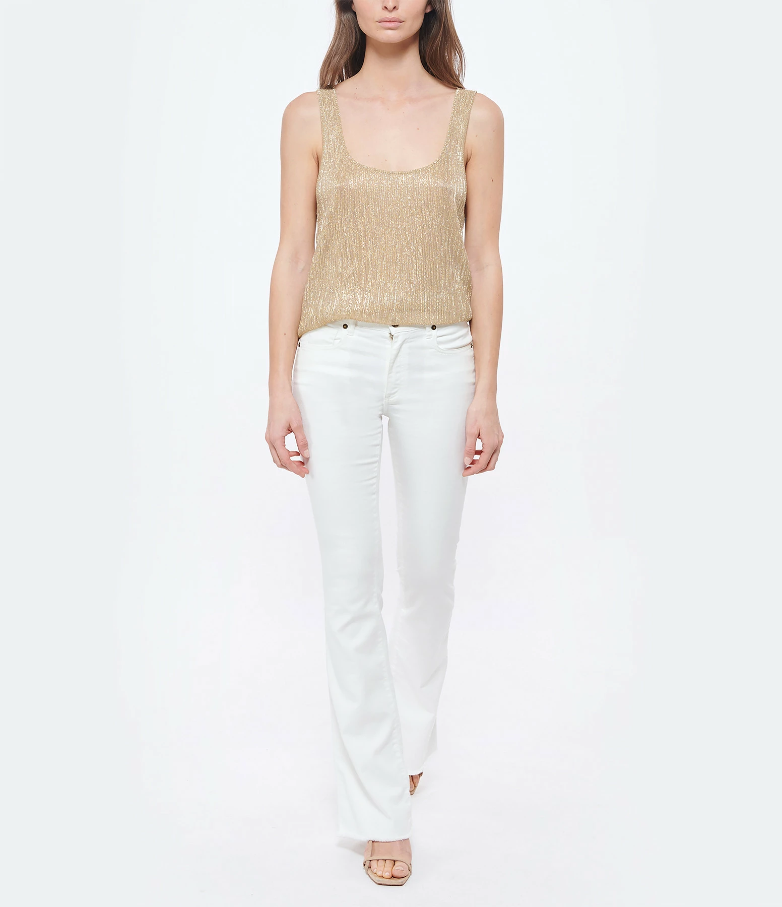 JEANNE VOULAND Jean Faden Flare Denim Écru – Image 3