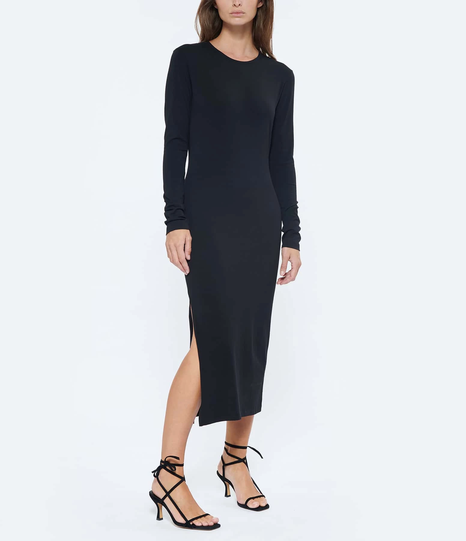 JEANNE VOULAND Robe Icha Dos Nu Coton Noir – Image 4