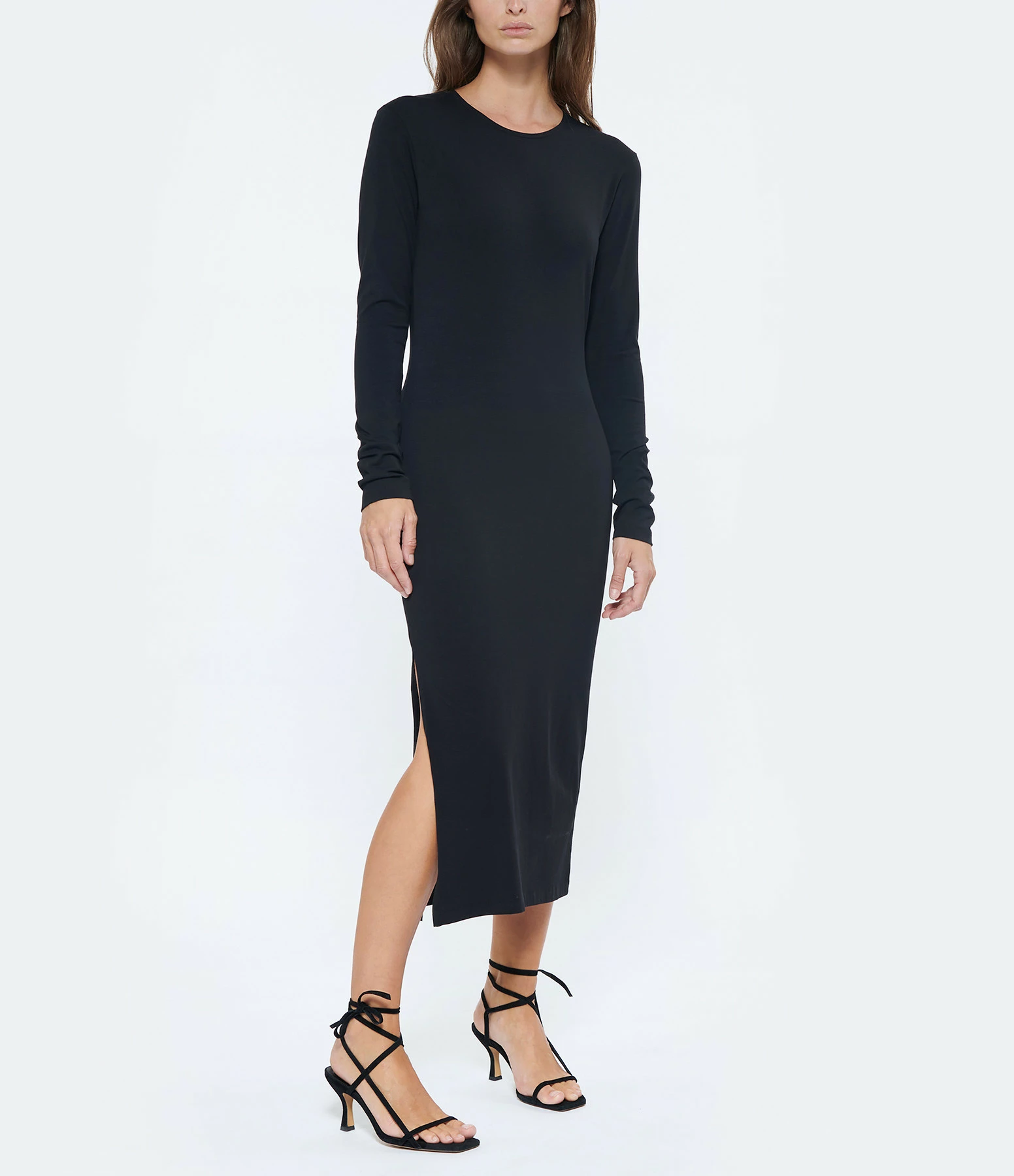 JEANNE VOULAND Robe Icha Dos Nu Coton Noir – Image 4