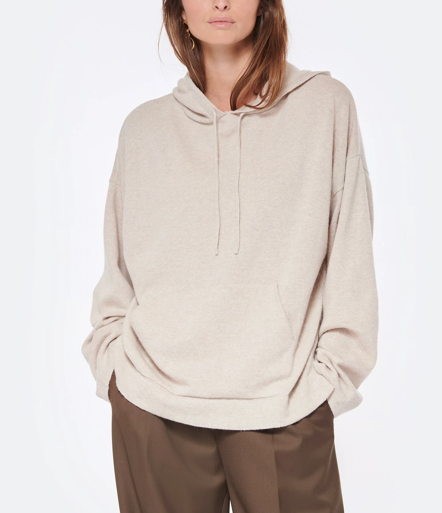 JEANNE VOULAND Sweatshirt Hoodie Gian Laine Beige – Image 3