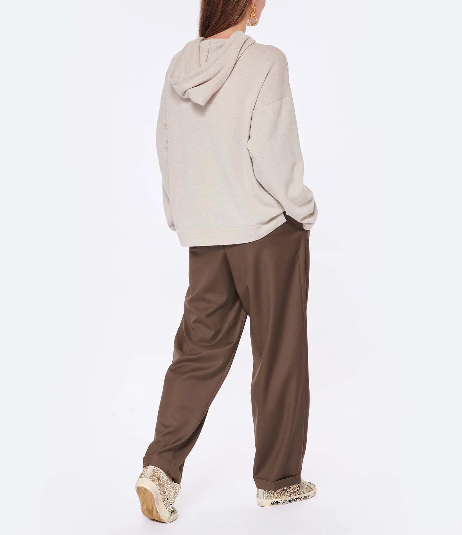 JEANNE VOULAND Sweatshirt Hoodie Gian Laine Beige – Image 5