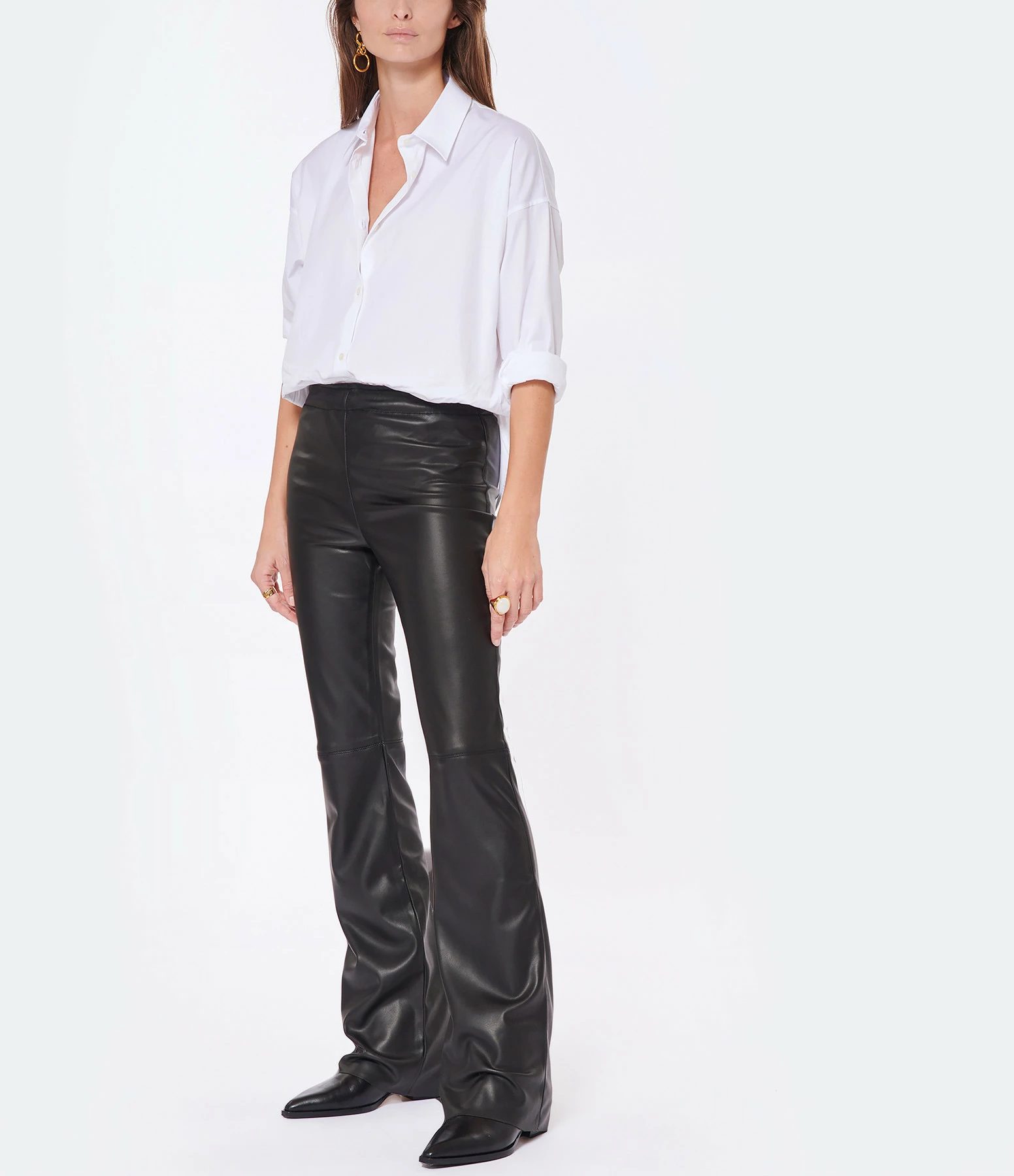 JEANNE VOULAND Pantalon Gill Simili Stretch Noir – Image 4