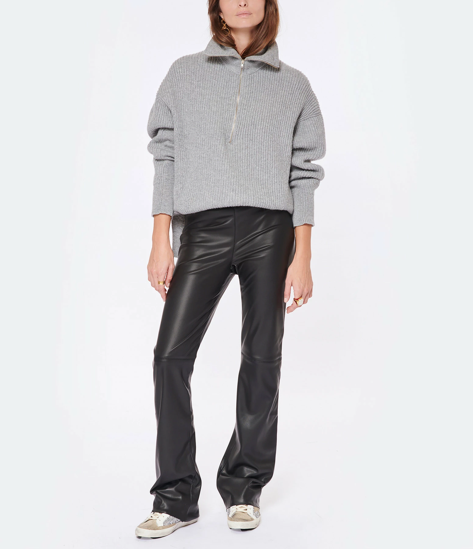 JEANNE VOULAND Pantalon Gill Simili Stretch Noir – Image 7