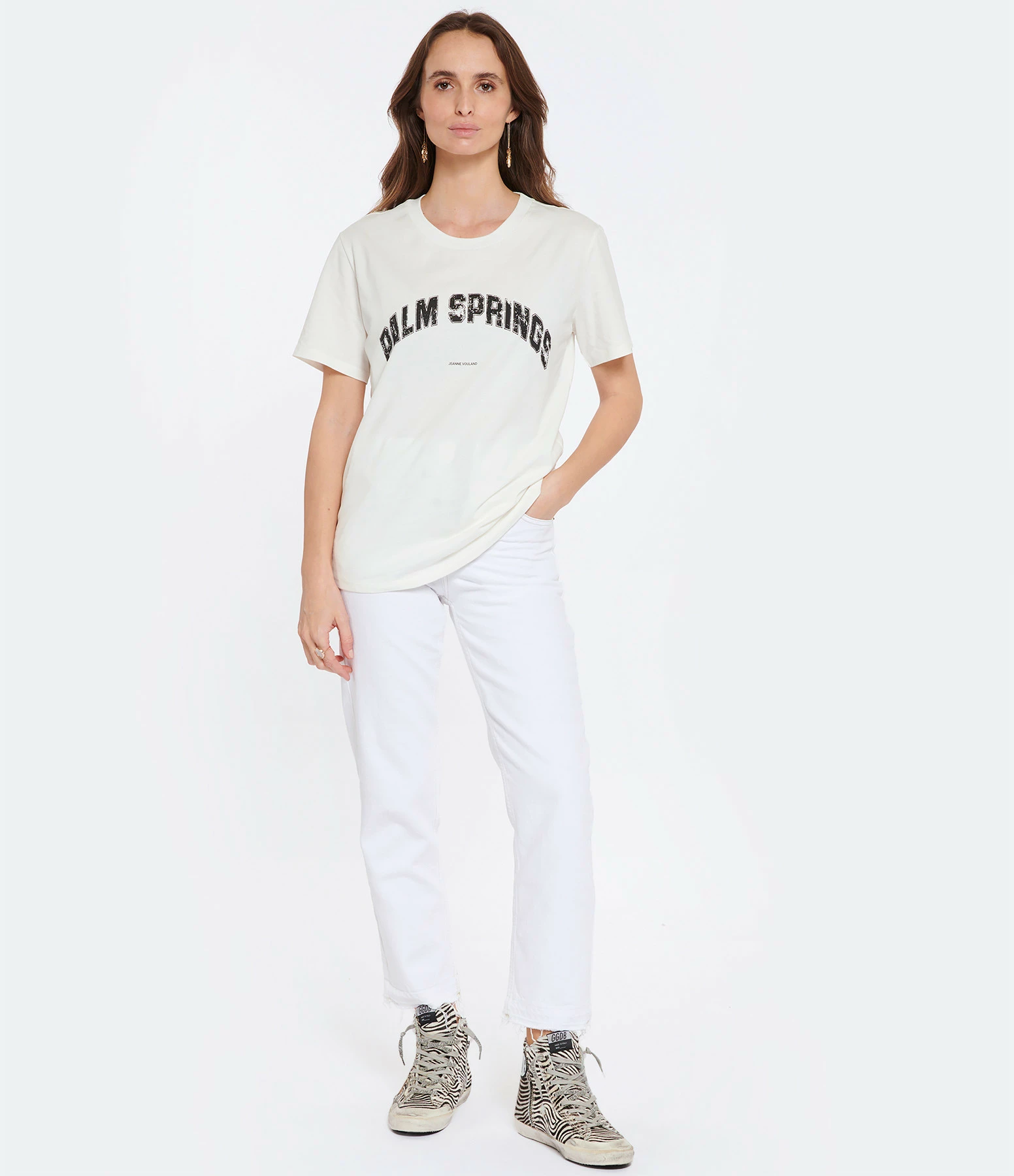JEANNE VOULAND Tee-shirt Jai Palm Springs Vintage Blanc – Image 4