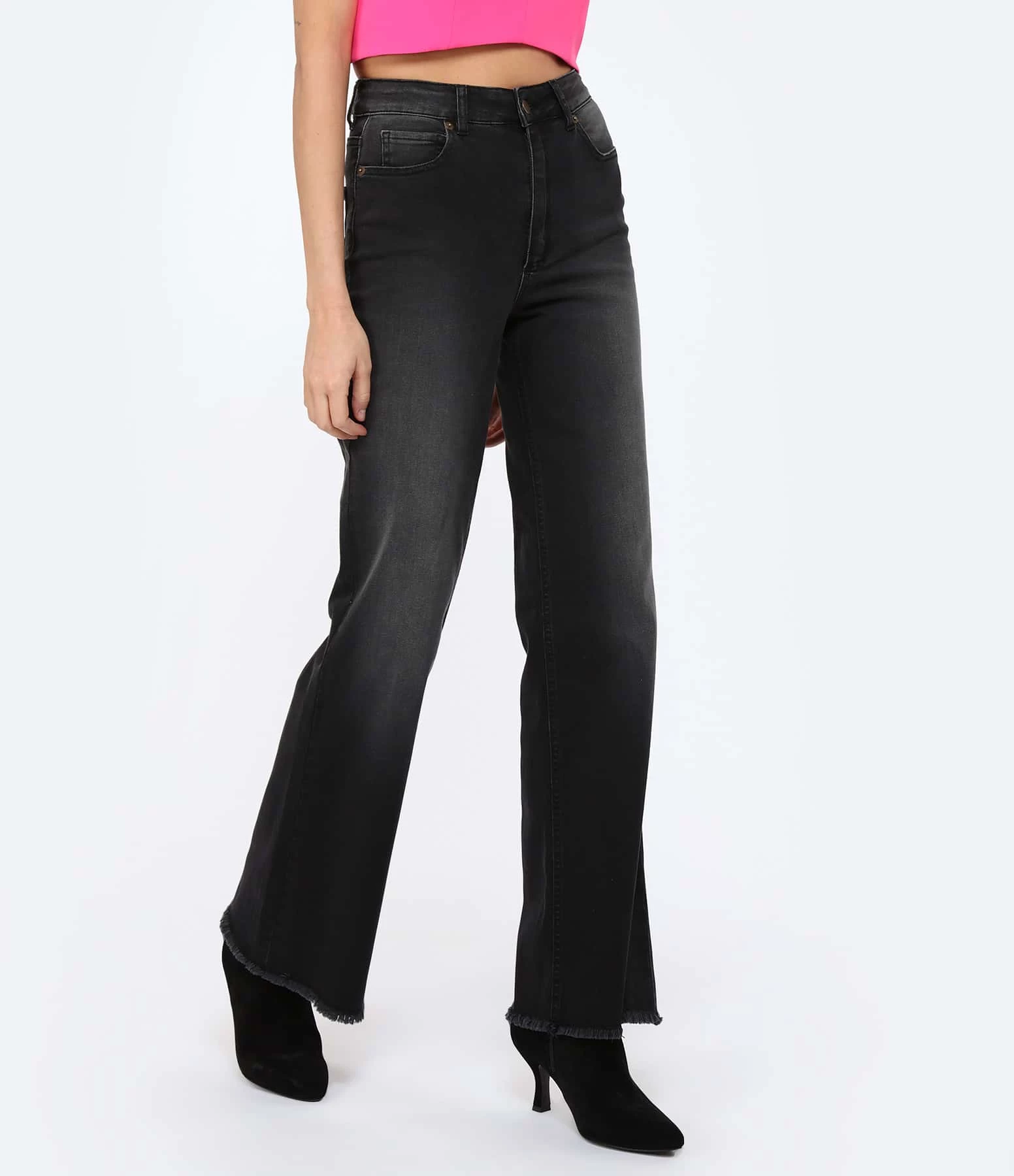 JEANNE VOULAND Jean Jilly Straight Denim Stone Noir – Image 4