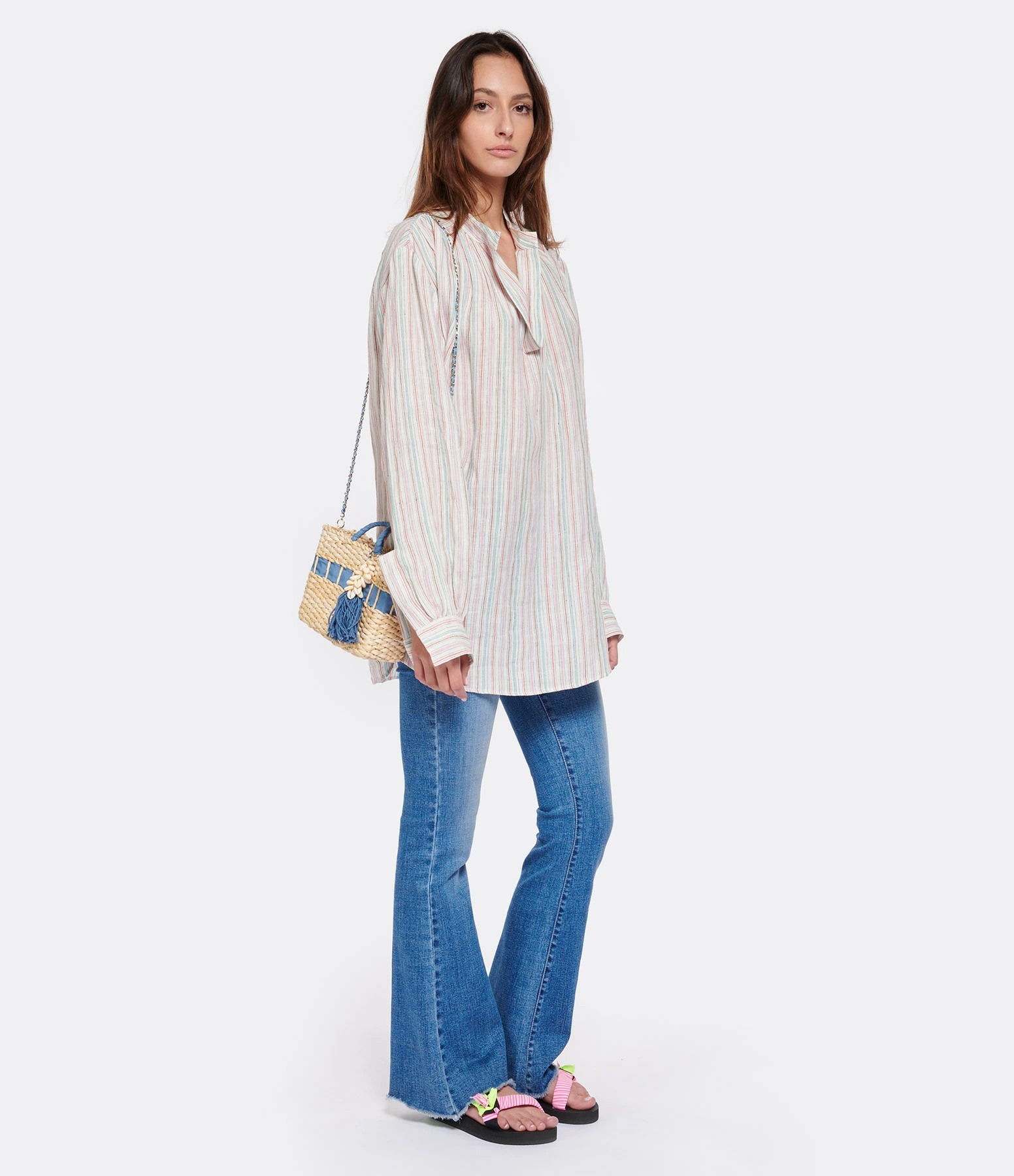 JEANNE VOULAND Jean Faden Flare Smoke Bleu – Image 3