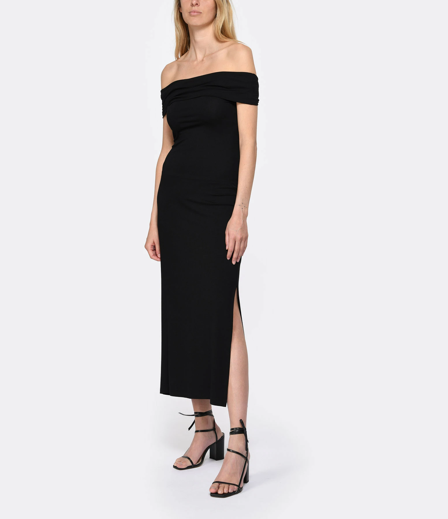 JEANNE VOULAND Robe Joha Col Bardot Noir – Image 3