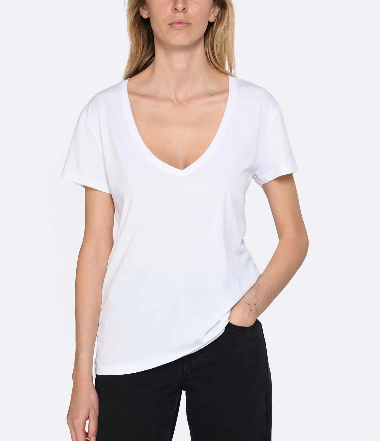JEANNE VOULAND Tee-shirt Bobby V Coton Pima Blanc – Image 3