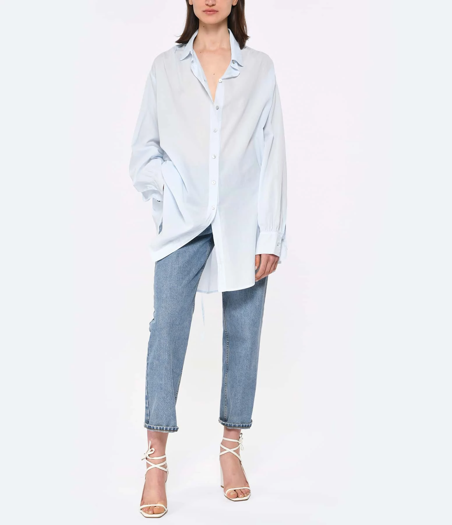 JEANNE VOULAND Chemise Tunique Jinko Coton Bleu – Image 6