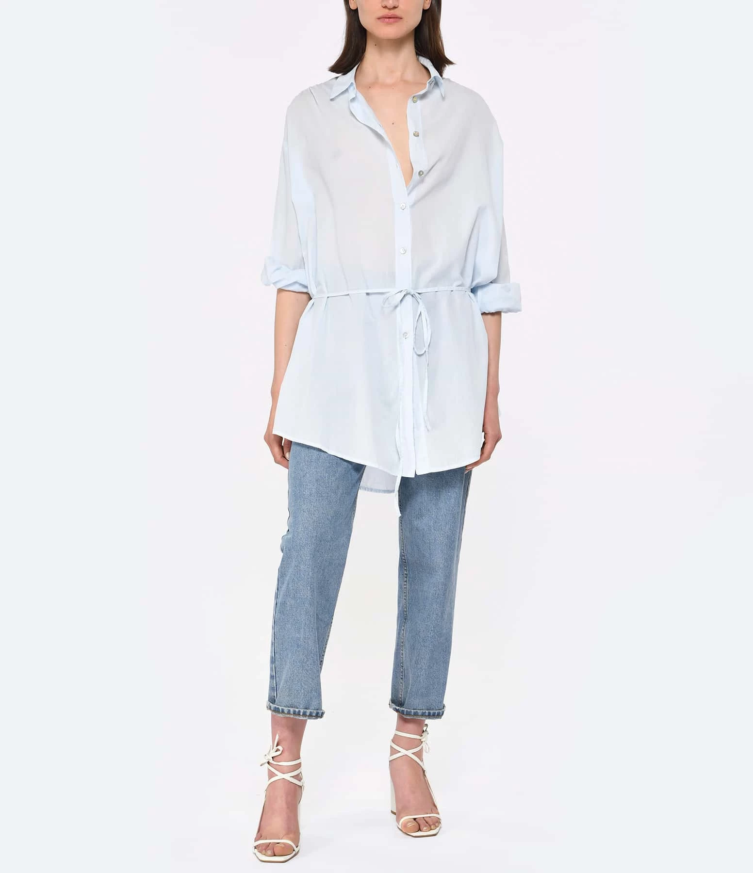 JEANNE VOULAND Chemise Tunique Jinko Coton Bleu – Image 4