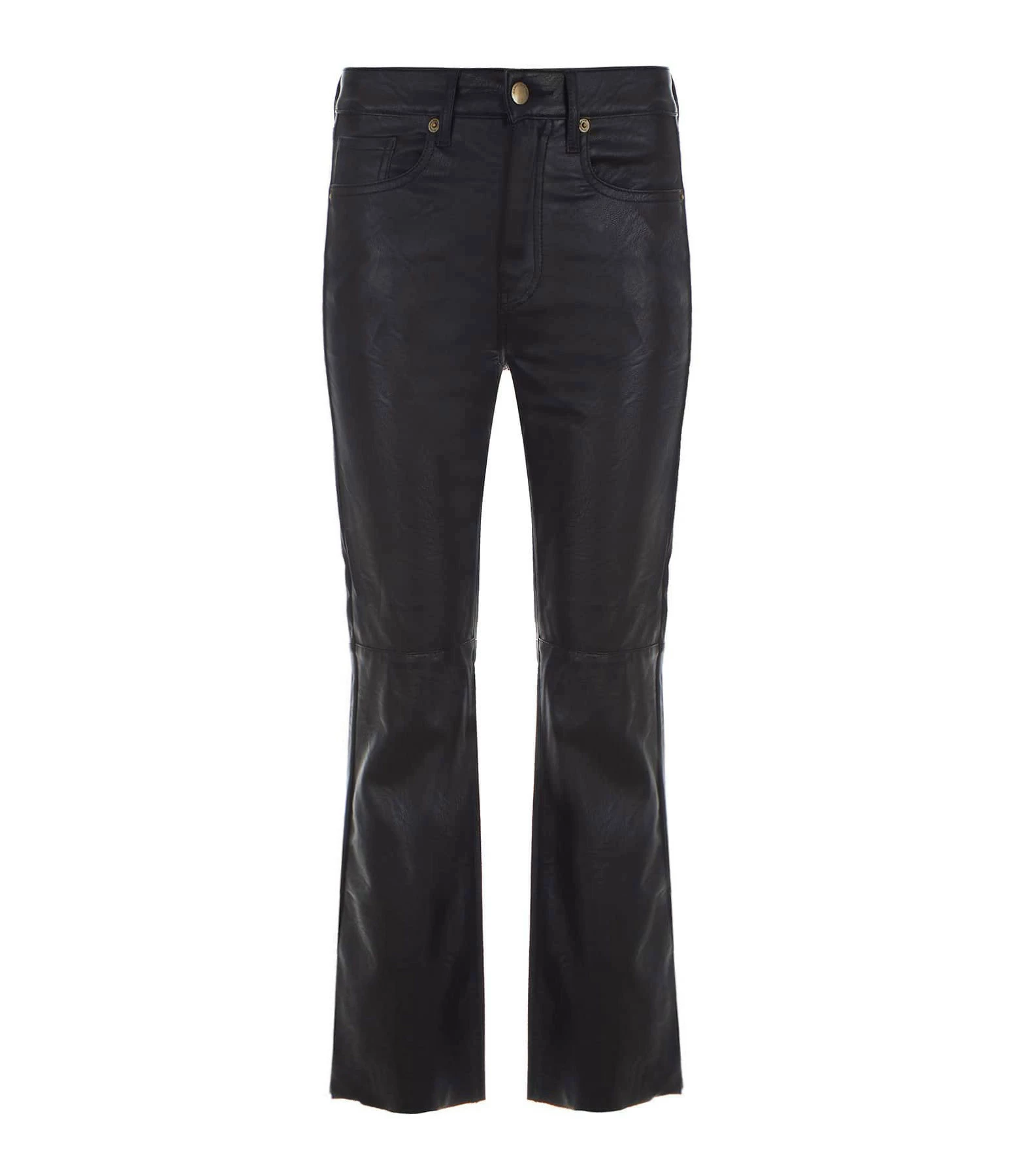 JEANNE VOULAND Pantalon Gabryel Cropped Flare Similicuir Noir