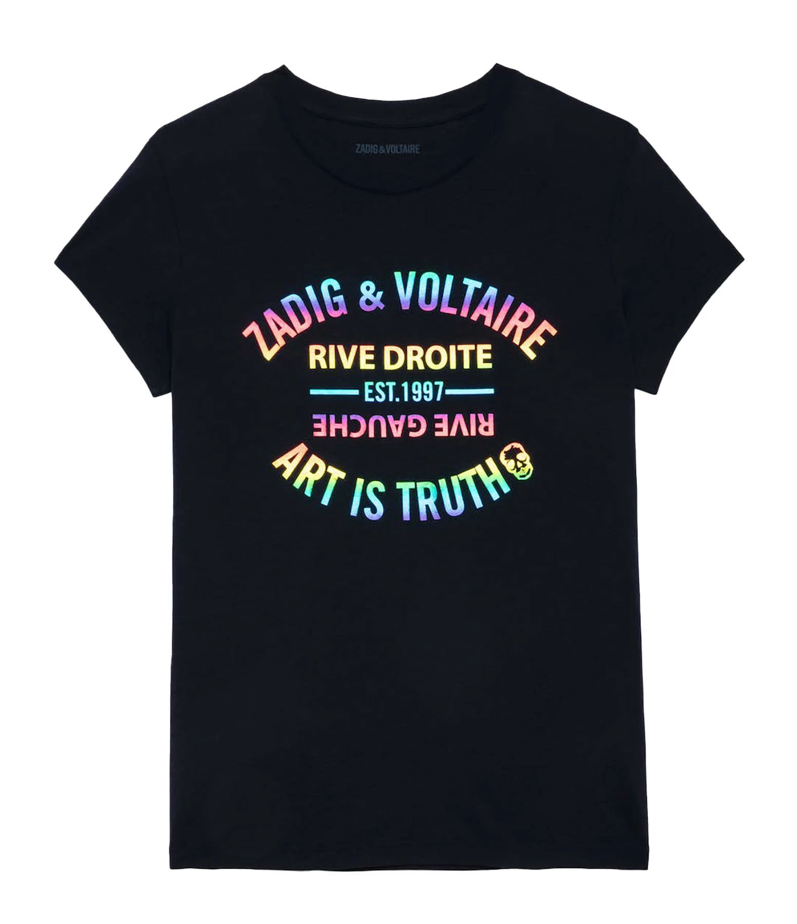 Zadig & Voltaire Tee-shirt Walk Blason Coton Noir