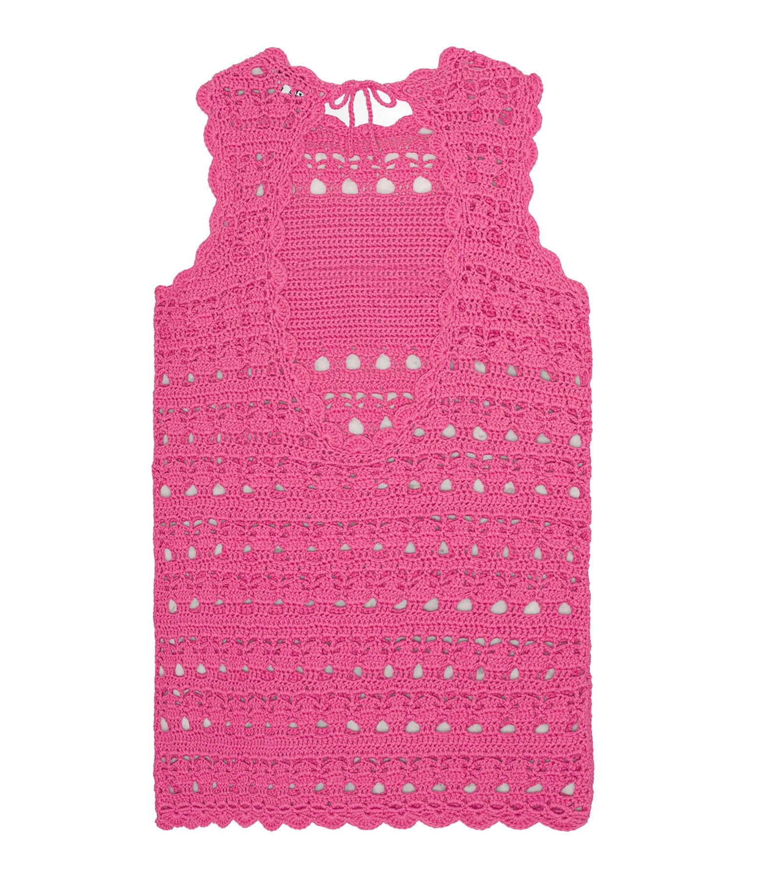 Ganni Robe De Plage Crochet Coton Organique Rose – Image 2