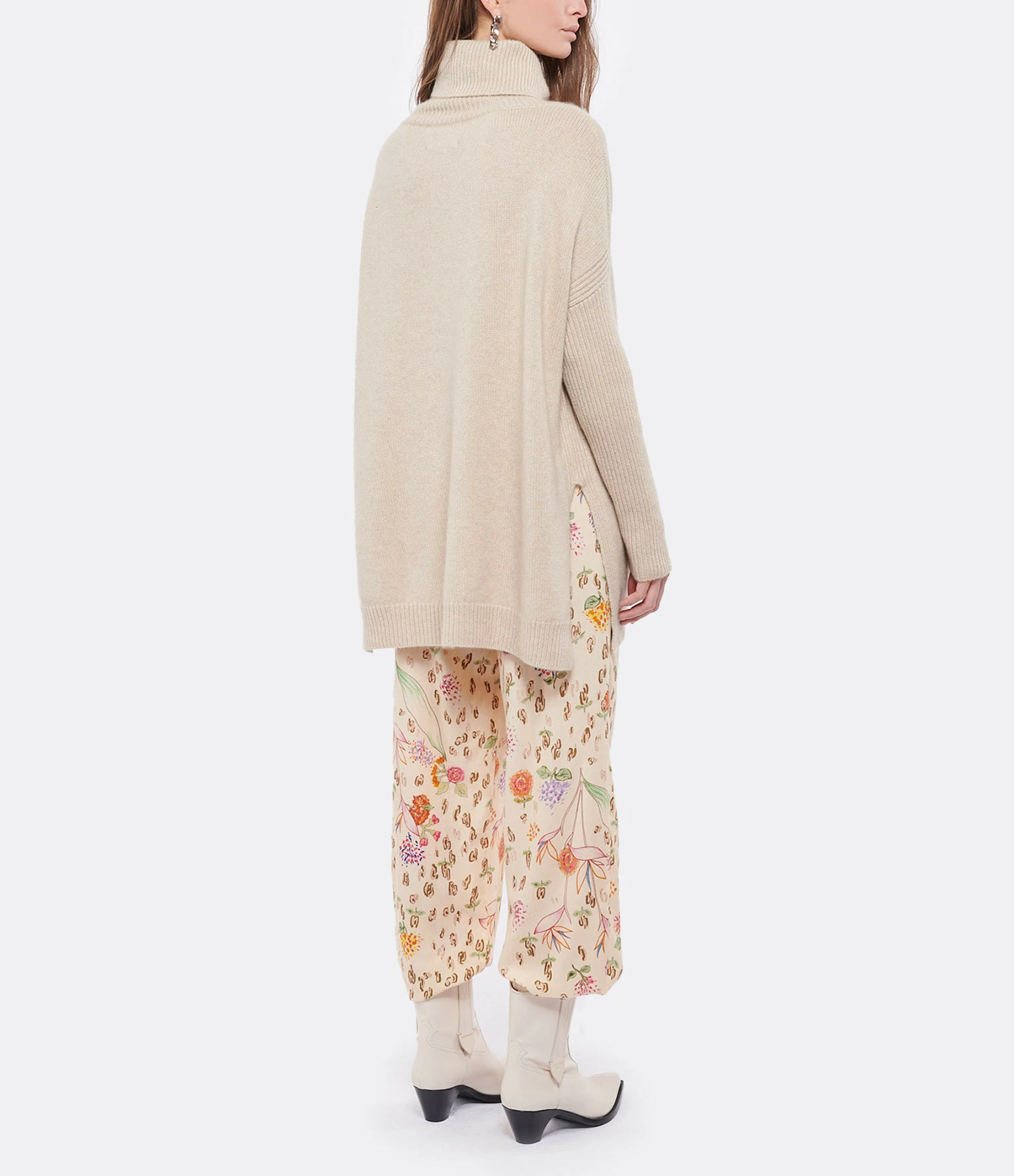 Kujten Pull Tali Col Roulé Cachemire Beige Organic – Image 4