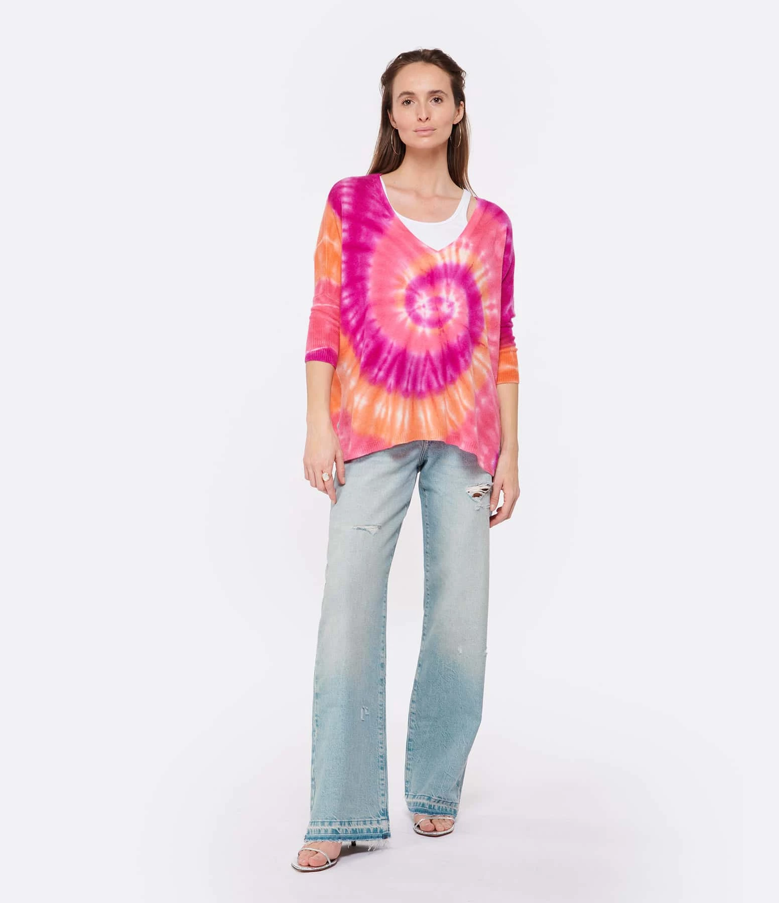 Kujten Pull Col V Oversize Minie Sunny Cachemire Rose Neo 6 Kujten Pull Col V Oversize Minie Sunny Cachemire Rose Neo – Image 4