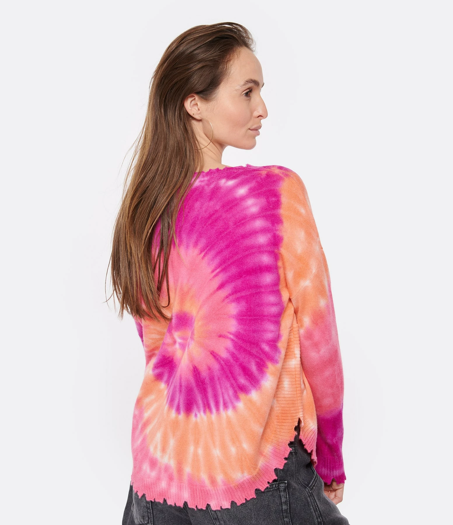 Kujten Pull Col Rond Mela Sunny Cachemire Rose Neon – Image 5