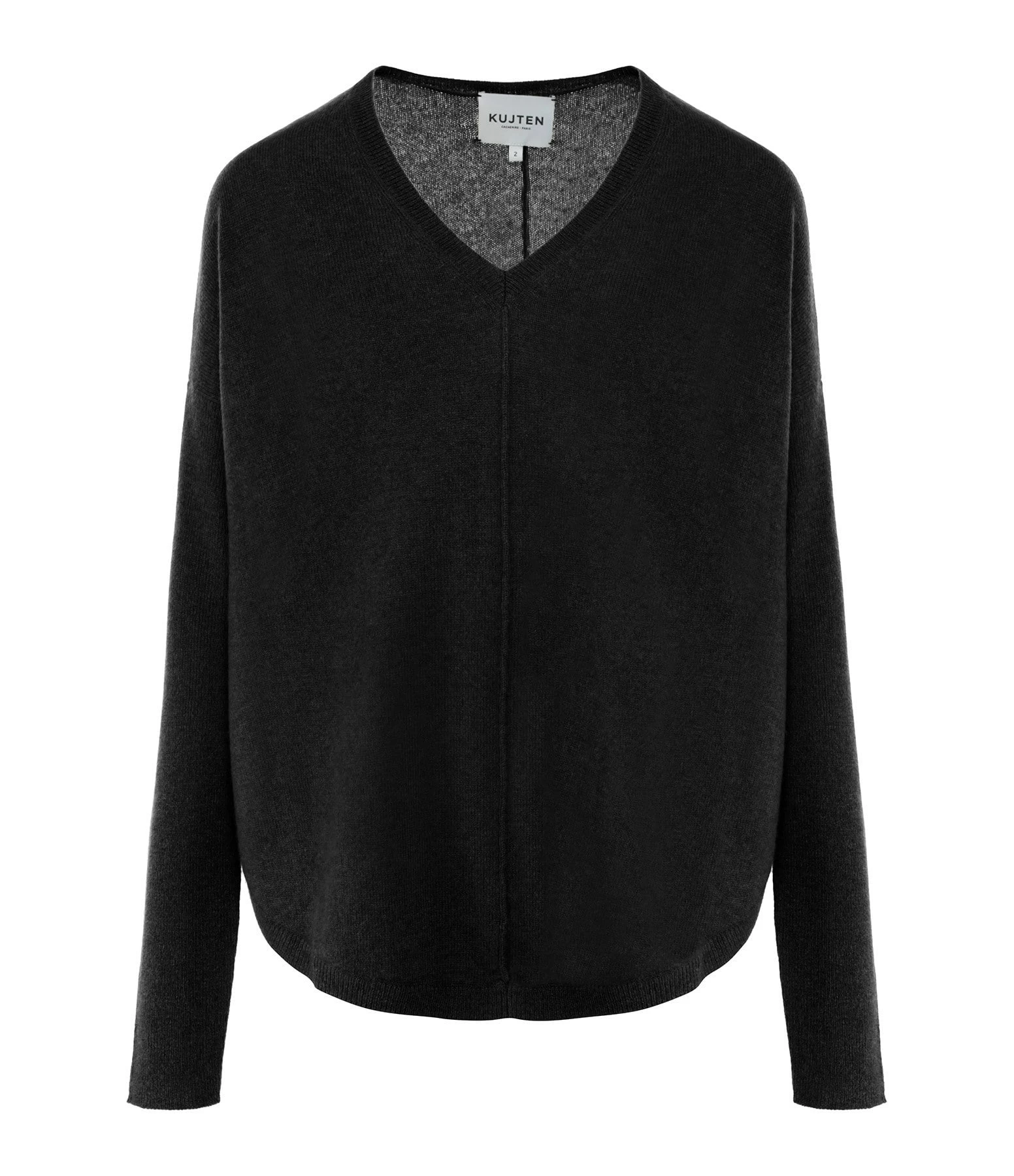 Kujten Pull Misha Col V Oversize Cachemire Noir