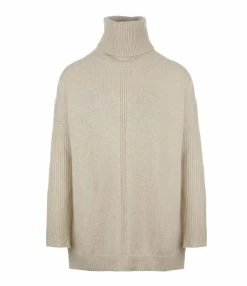Kujten Pull Tali Col Roulé Cachemire Beige Organic