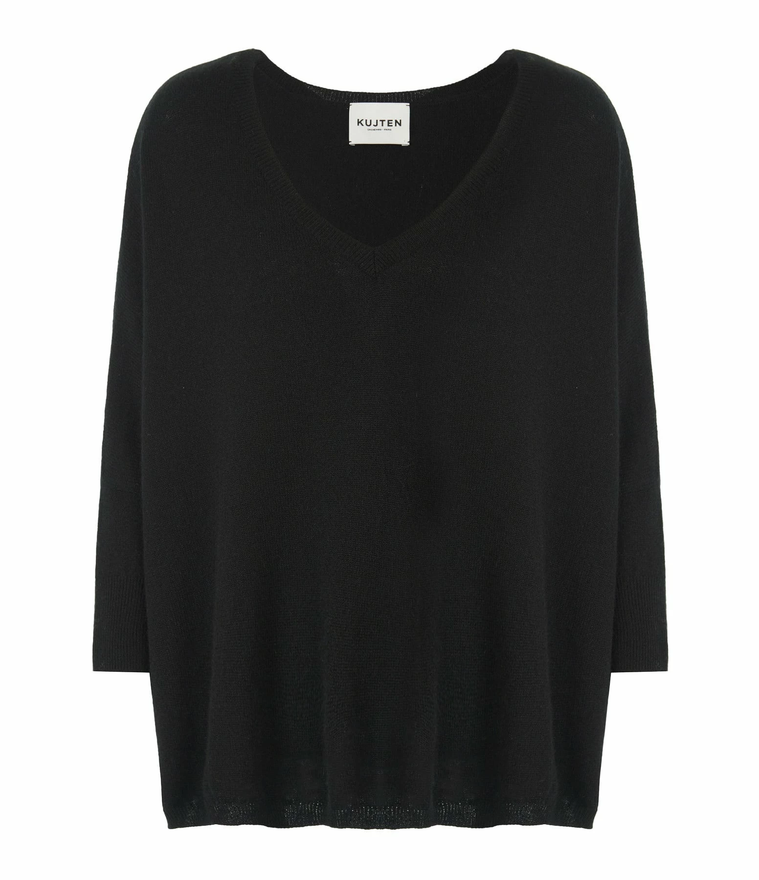 Kujten Pull Minie Col V Cachemire Noir 3 Kujten Pull Minie Col V Cachemire Noir