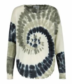 Kujten Pull Mela Sunny Col Rond Cachemire Kaki Foncé