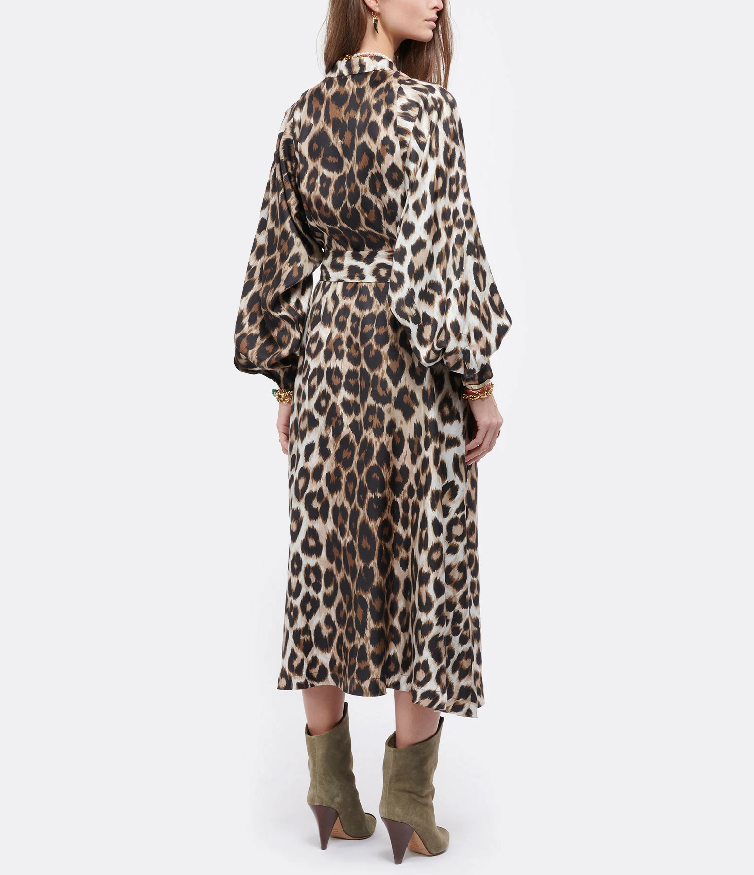 LA PRESTIC OUISTON Robe Raffaella Soie Imprimé Panthère – Image 4