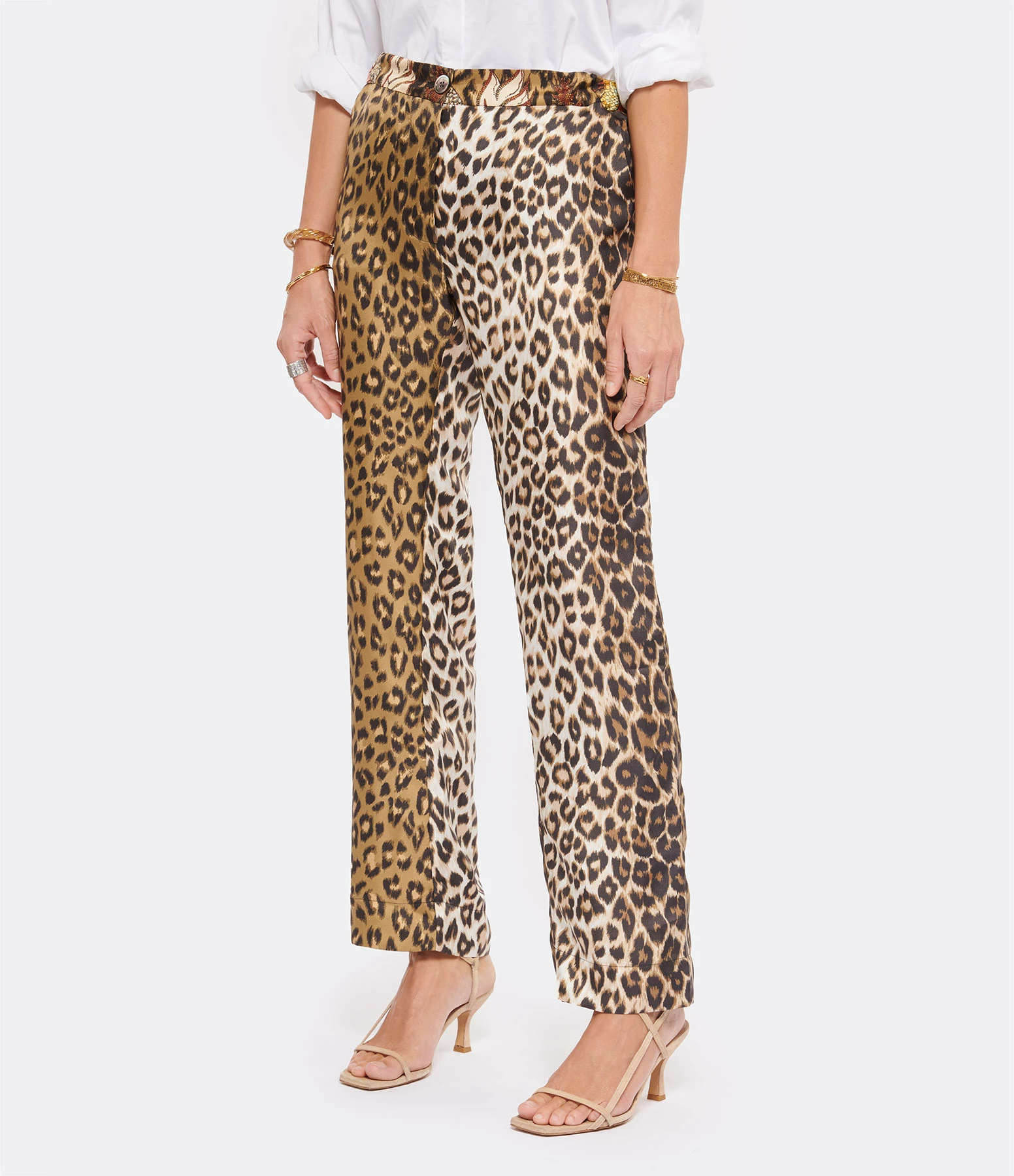 LA PRESTIC OUISTON Pantalon Lucky Soie Panthère Fauve – Image 4
