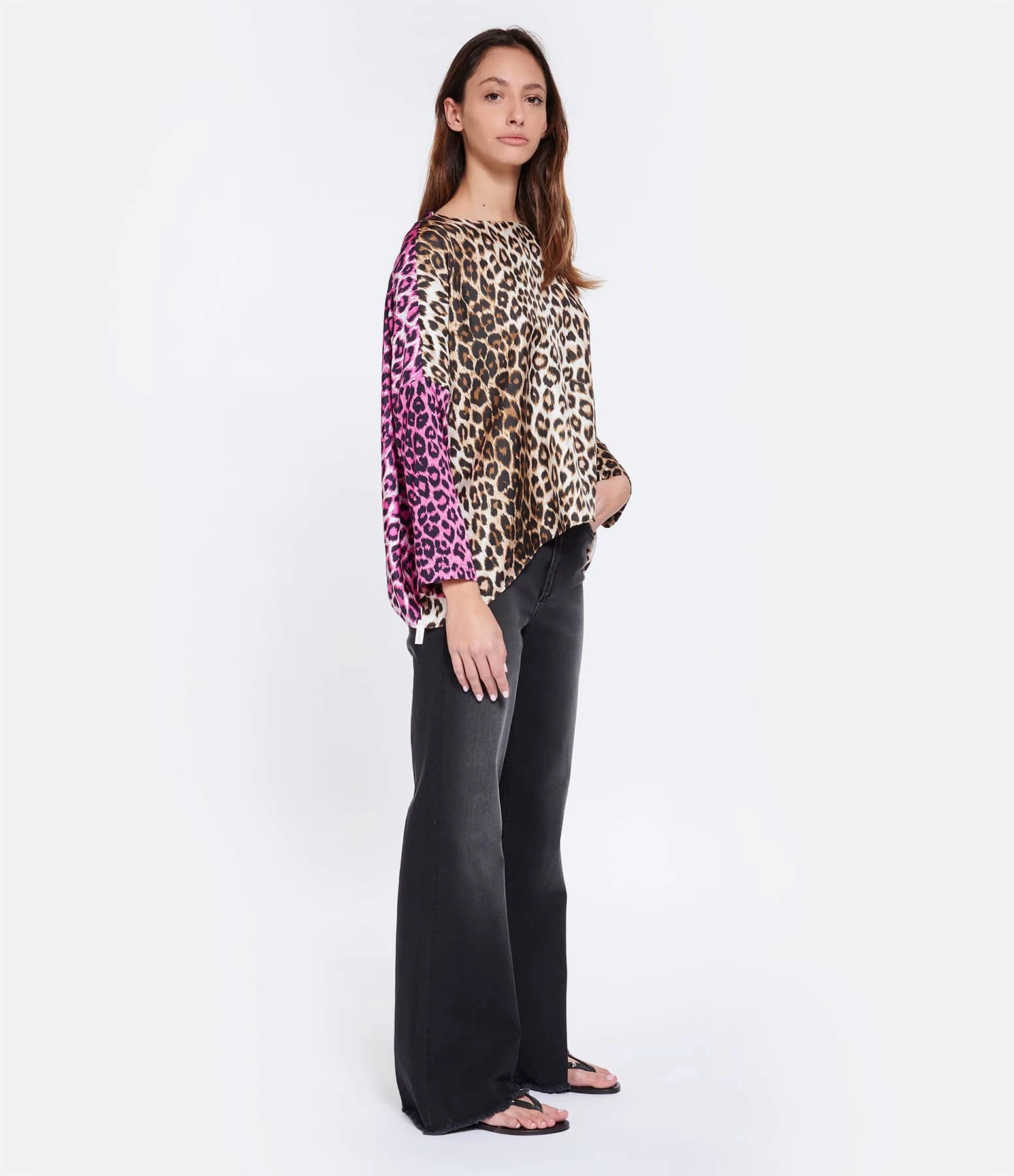 LA PRESTIC OUISTON Blouse Janine Soie Mix Panthère Rose, Exclusivité Lulli – Image 6