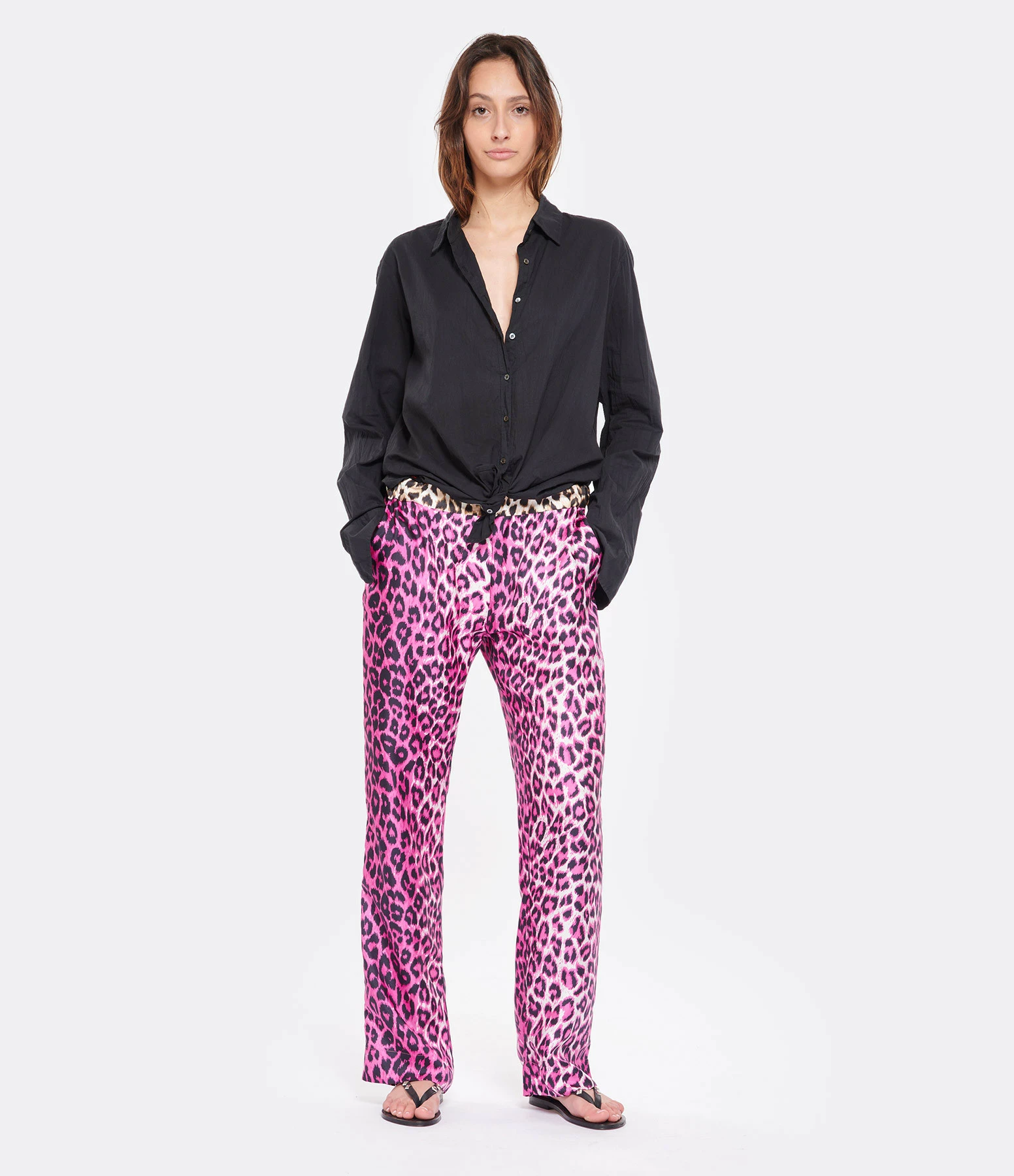 LA PRESTIC OUISTON Pantalon Lucky Soie Panthère Rose, Exclusivité Lulli – Image 6