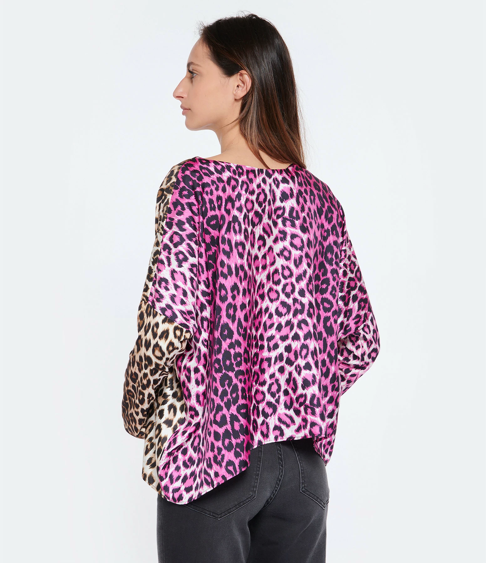 LA PRESTIC OUISTON Blouse Janine Soie Mix Panthère Rose, Exclusivité Lulli – Image 8