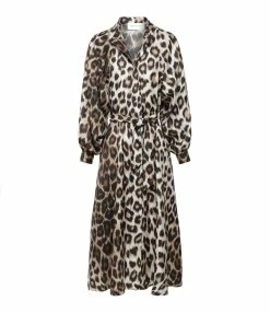 LA PRESTIC OUISTON Robe Raffaella Soie Imprimé Panthère