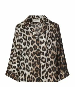 LA PRESTIC OUISTON Chemise Victoria Soie Imprimé Panthère