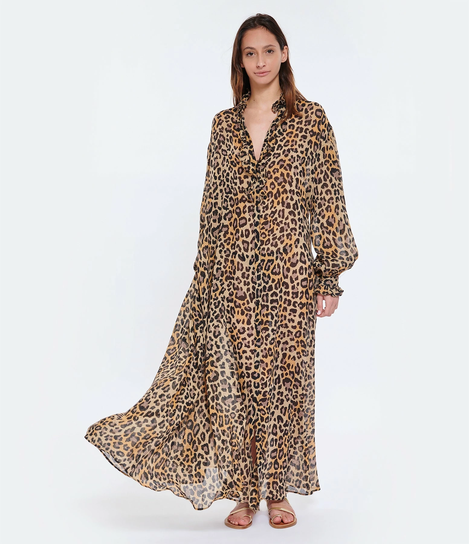 Laurence Bras Robe Longue Bow Léopard – Image 3