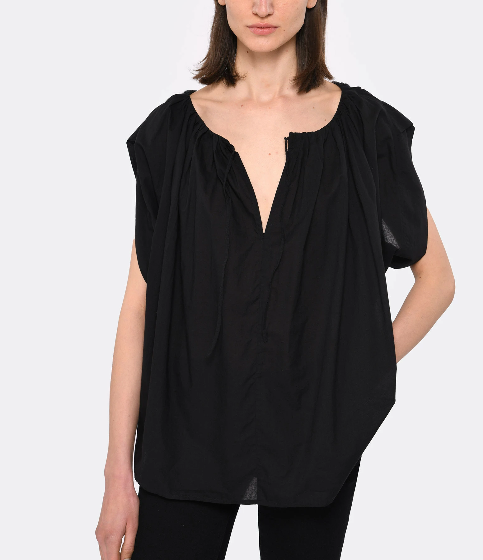 Laurence Bras Blouse Daffodil Coton Noir – Image 3