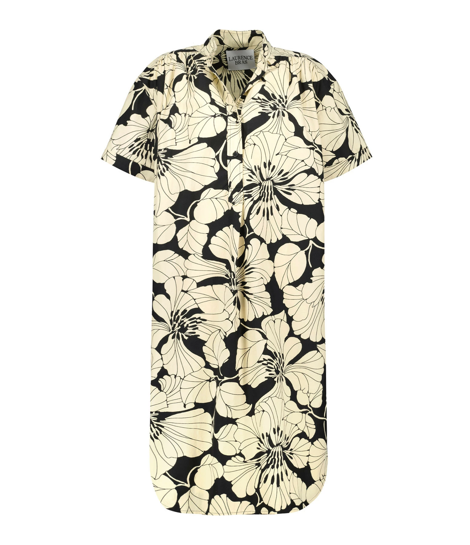 Laurence Bras Robe Aloo Coton Imprimé Beige Noir