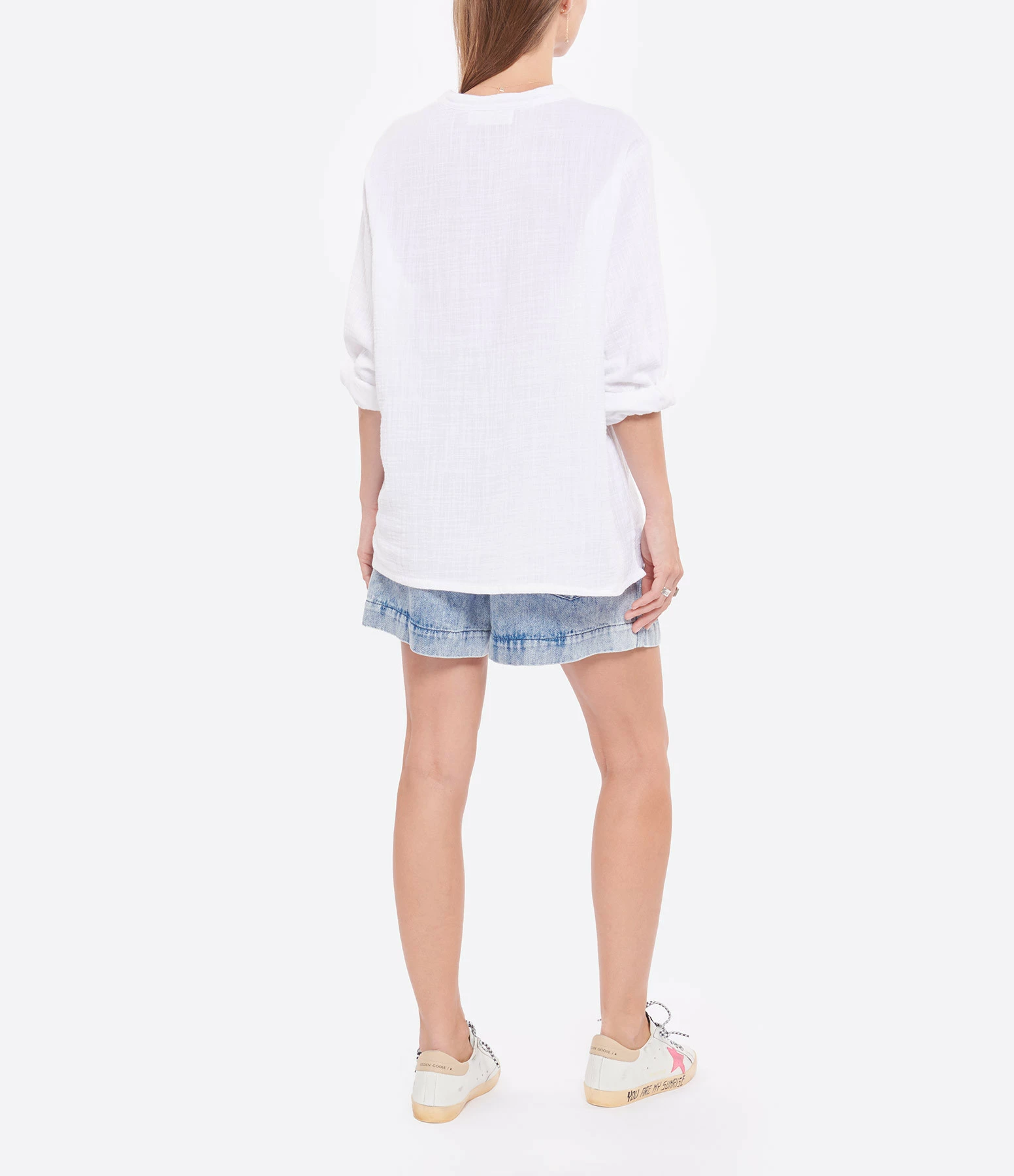 LES FÉLICITÉS Blouse Coton Blanc Rose, Exclusivité Lulli – Image 4