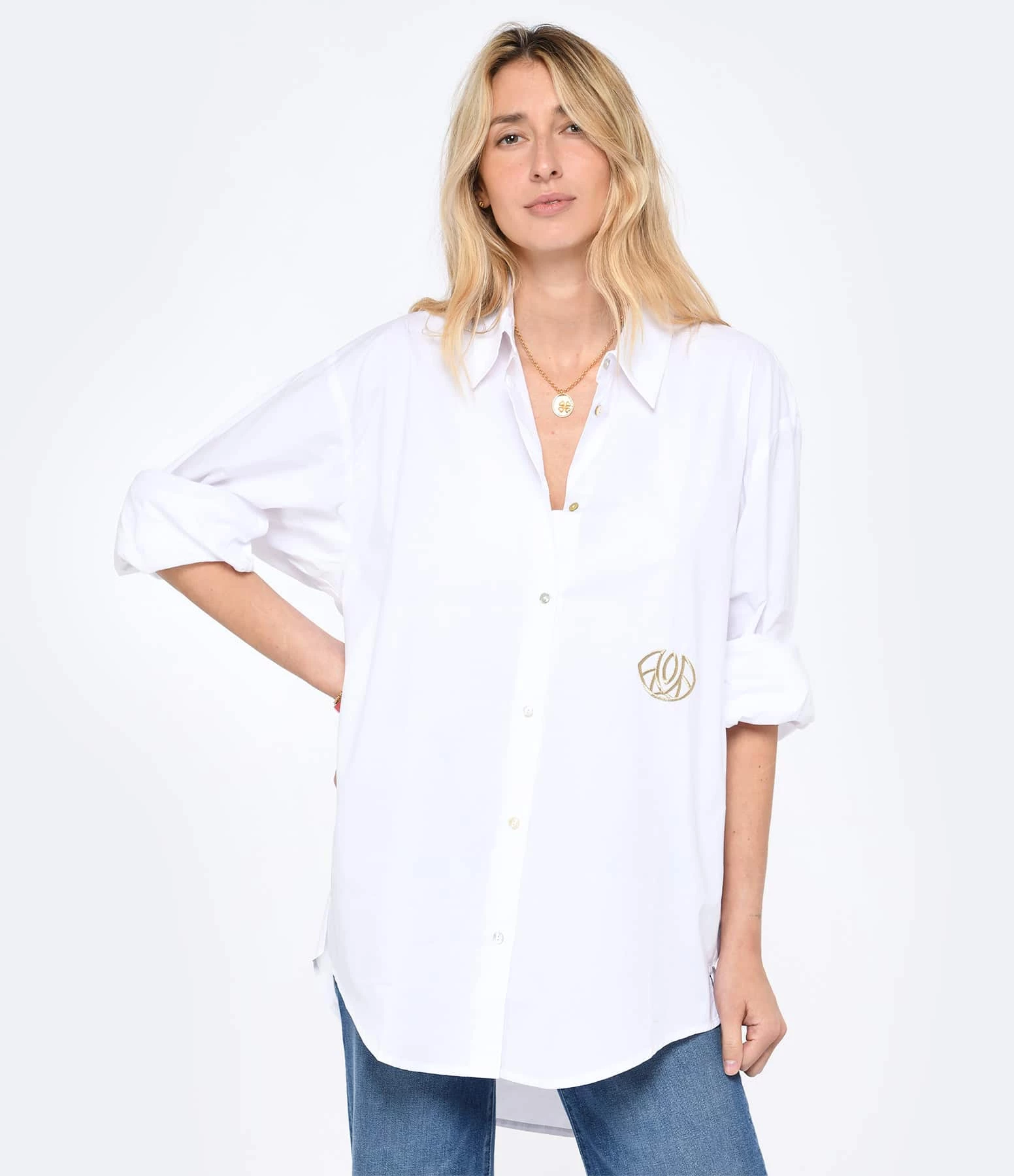 LES FÉLICITÉS Chemise Félicy Blanche, Pierre De Protection – Image 5