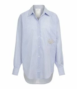 LES FÉLICITÉS Chemise Coton Bleu Avec Pierres De Protection