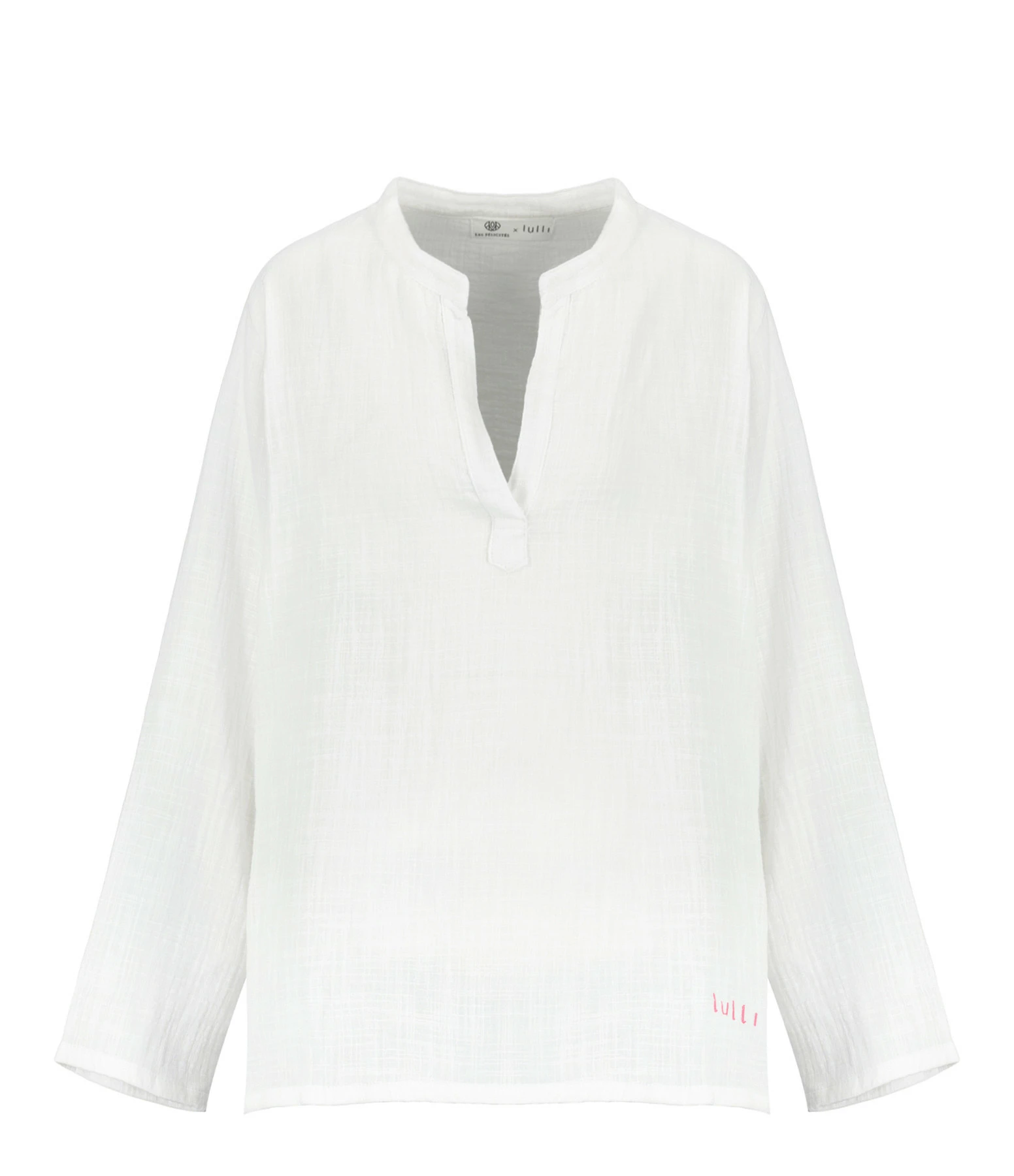 LES FÉLICITÉS Blouse Coton Blanc Rose, Exclusivité Lulli