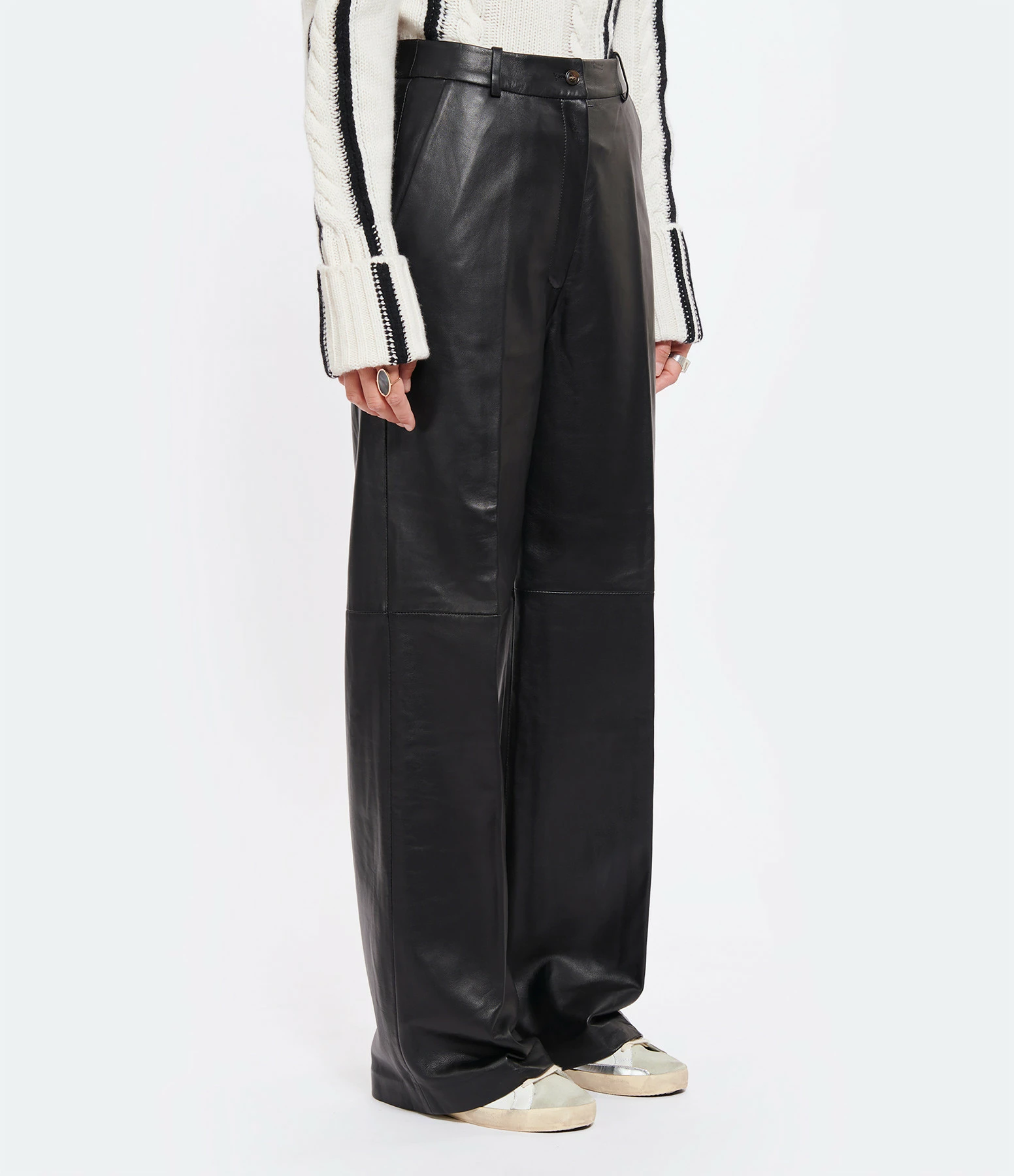 LOULOU STUDIO Pantalon Noro Large Cuir Noir – Image 4