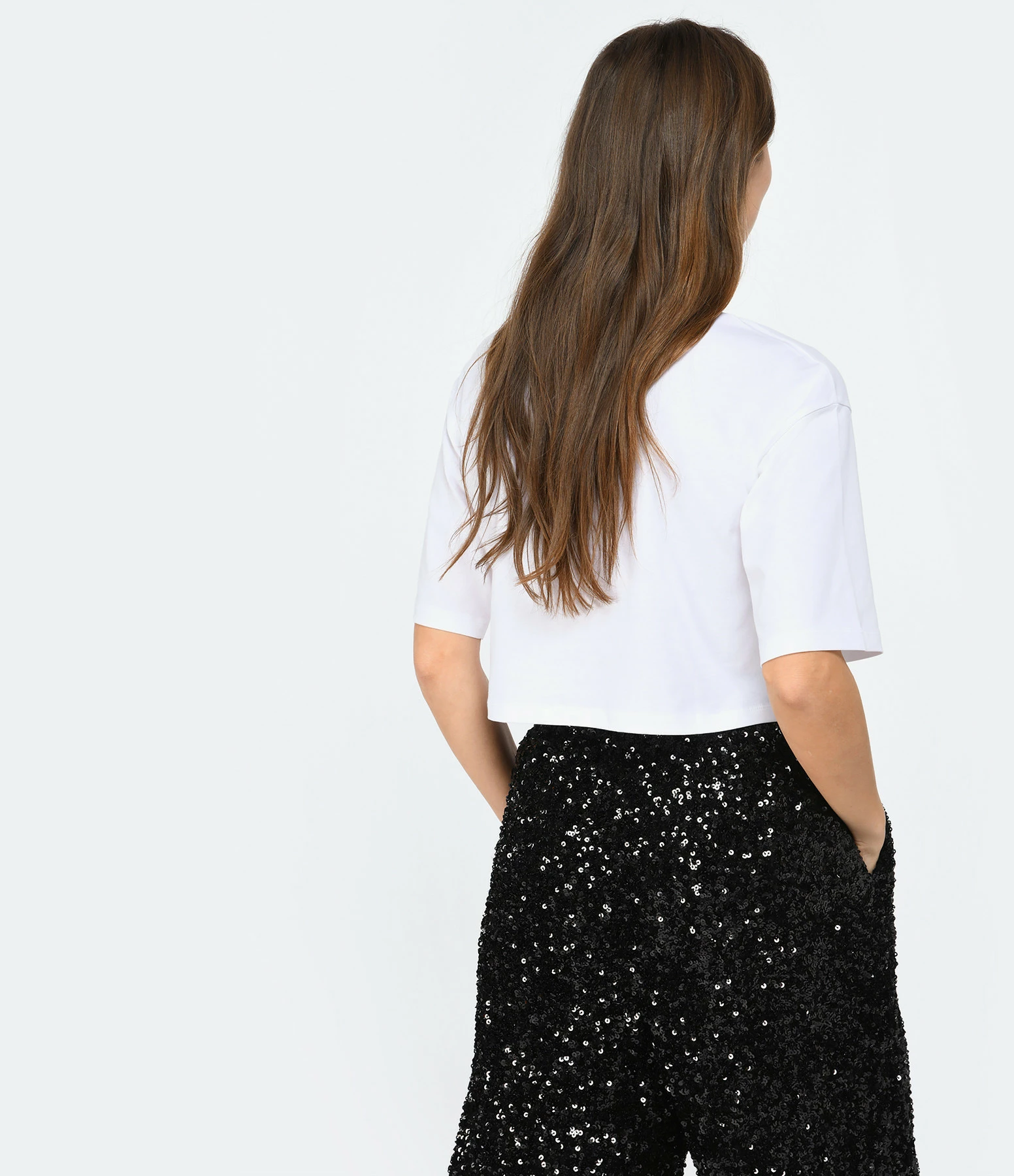 LOULOU STUDIO Tee-shirt Court Gupo Coton Blanc – Image 4