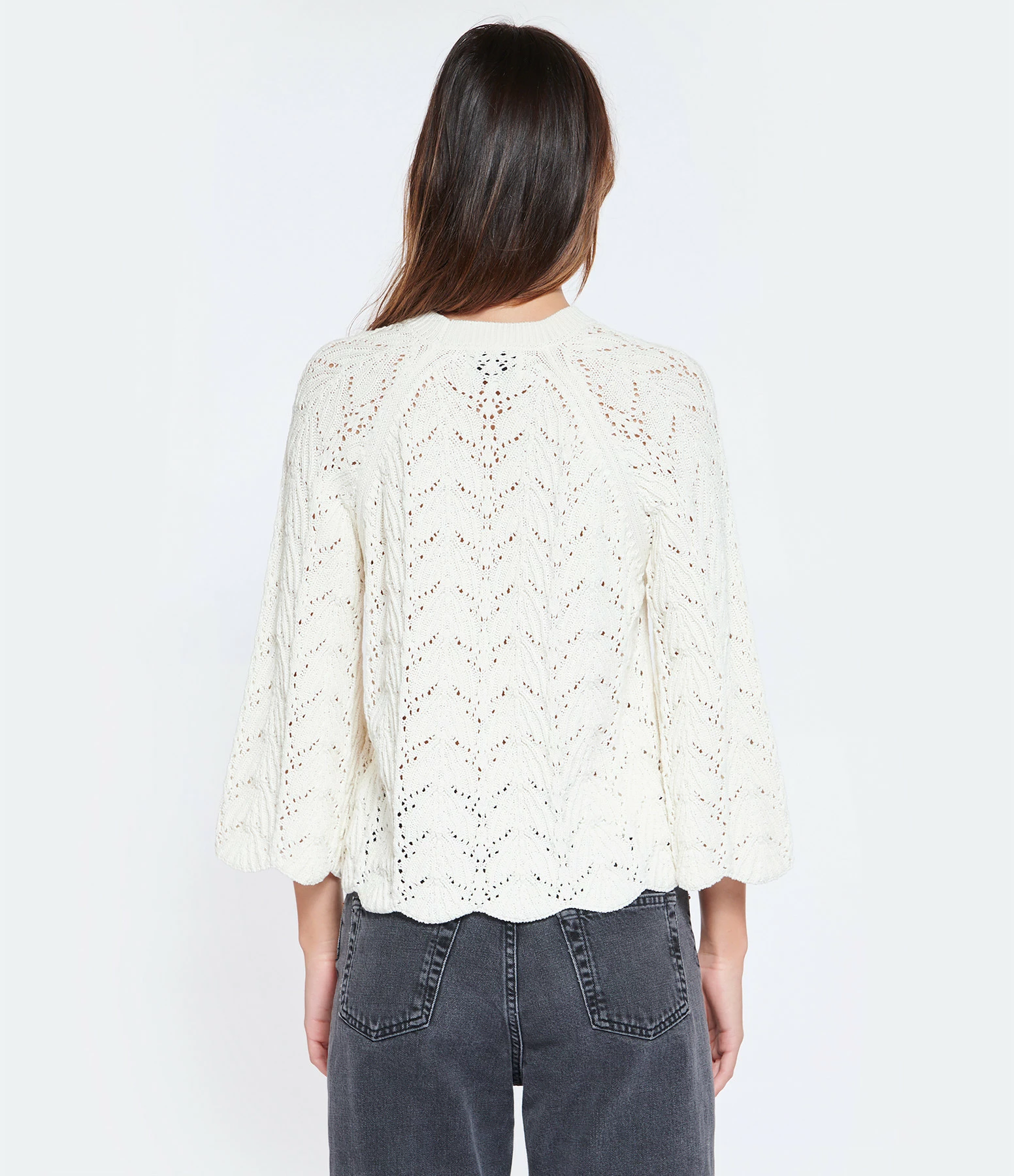 LOULOU STUDIO Top Cabra Crochet Coton Ivoire – Image 5