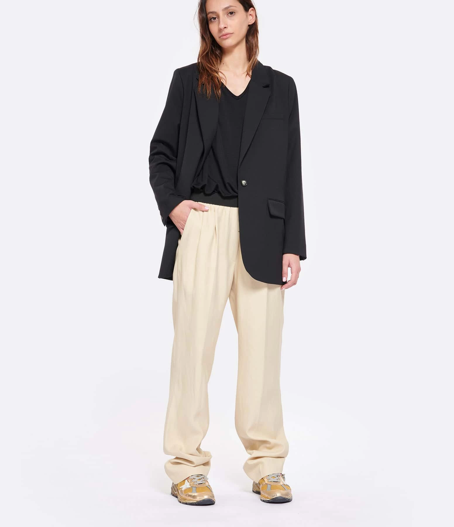LOULOU STUDIO Pantalon Takaroa Lin Beige – Image 3