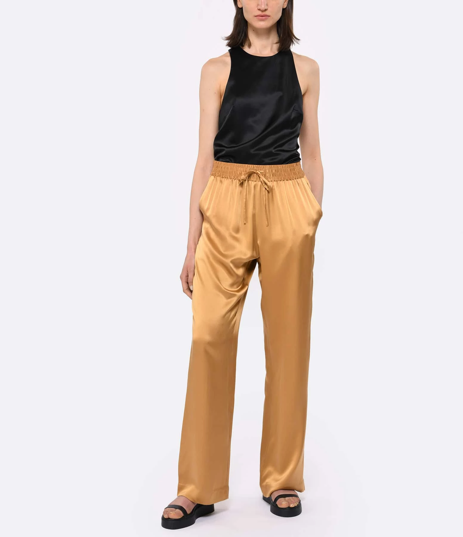 LOULOU STUDIO Pantalon Soma Soie Camel – Image 2