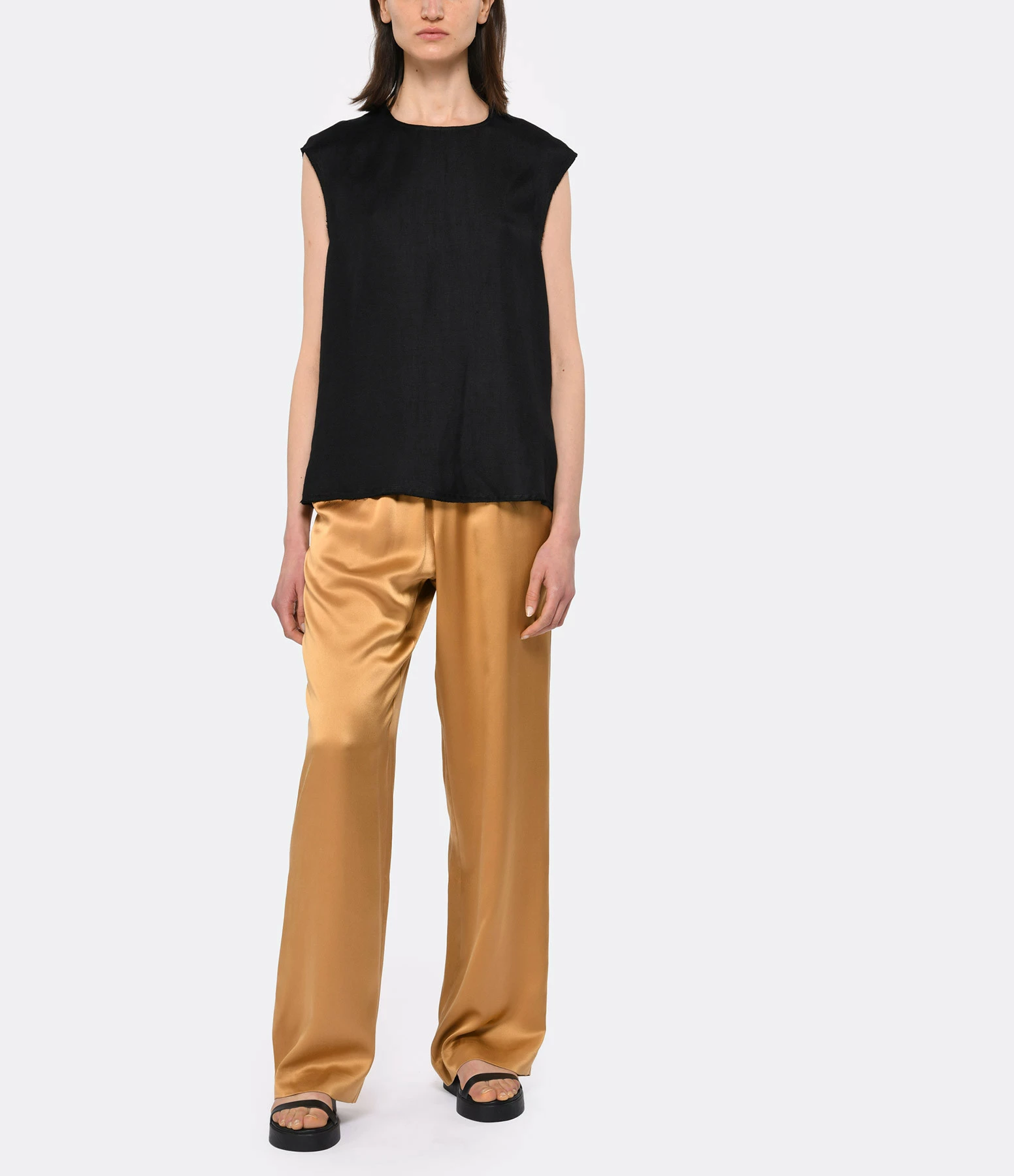 LOULOU STUDIO Top Boutonné Novi Noir – Image 3