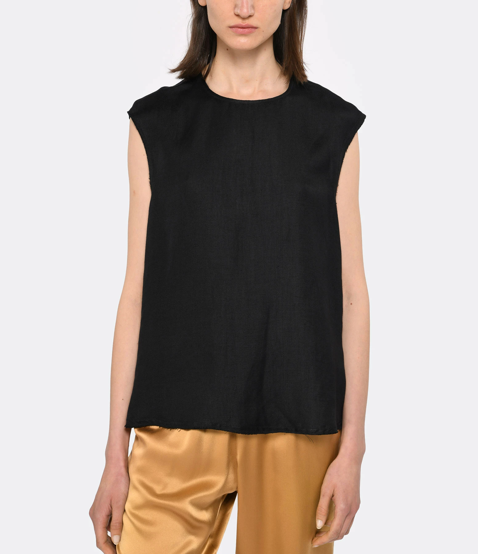 LOULOU STUDIO Top Boutonné Novi Noir – Image 2